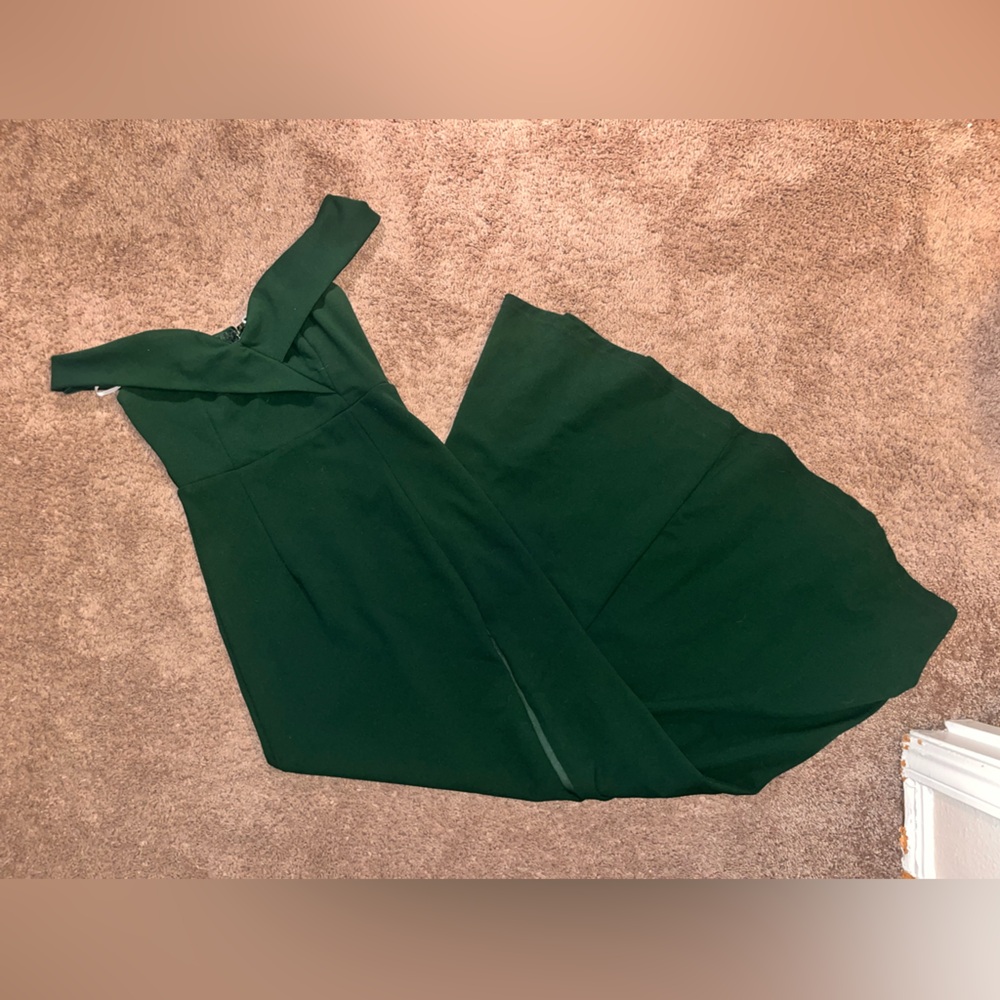 ✨Lulu's Song of Love Hunter Green Off-the-Shoulder Dress